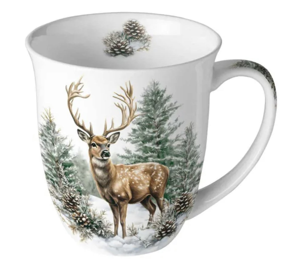 Große Tasse mit Hirschmotiv