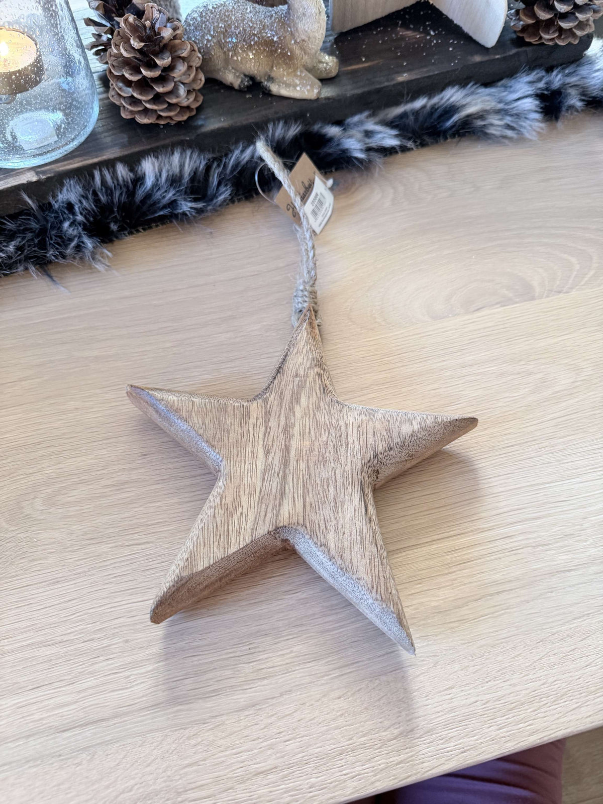 Holzhänger Stern natur