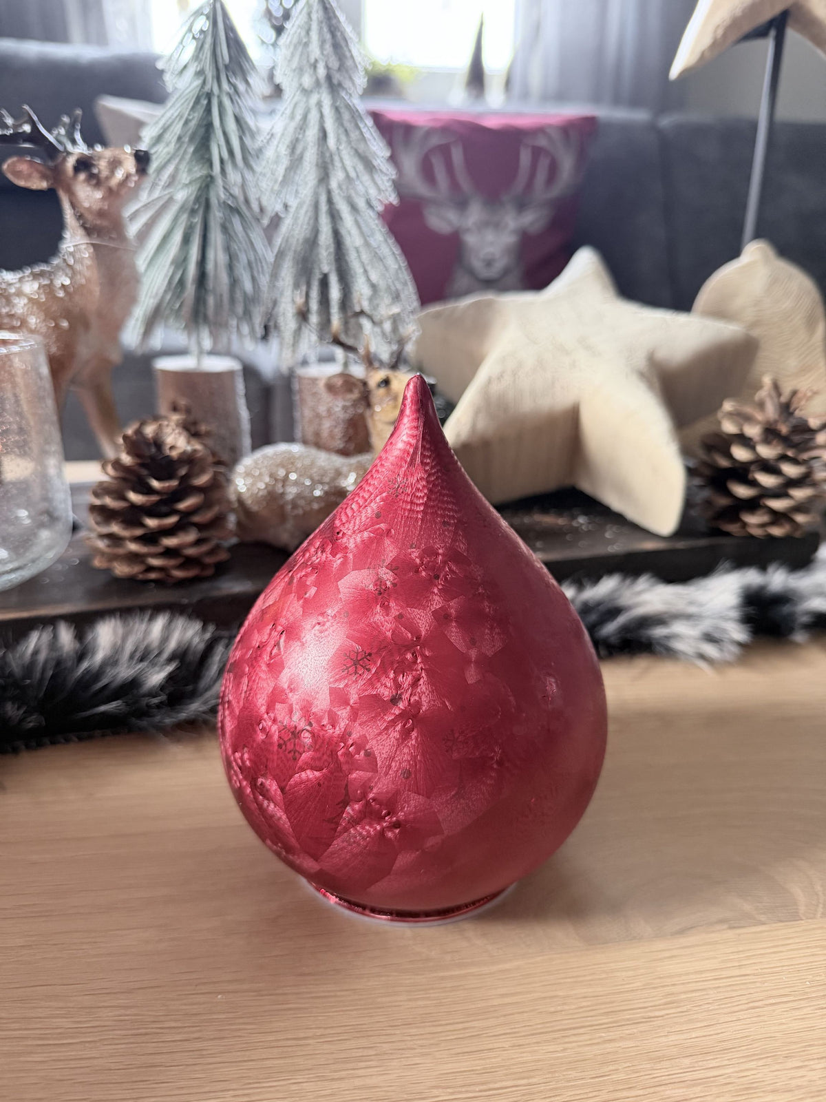 LED Dekotropfen in Frosty Rot