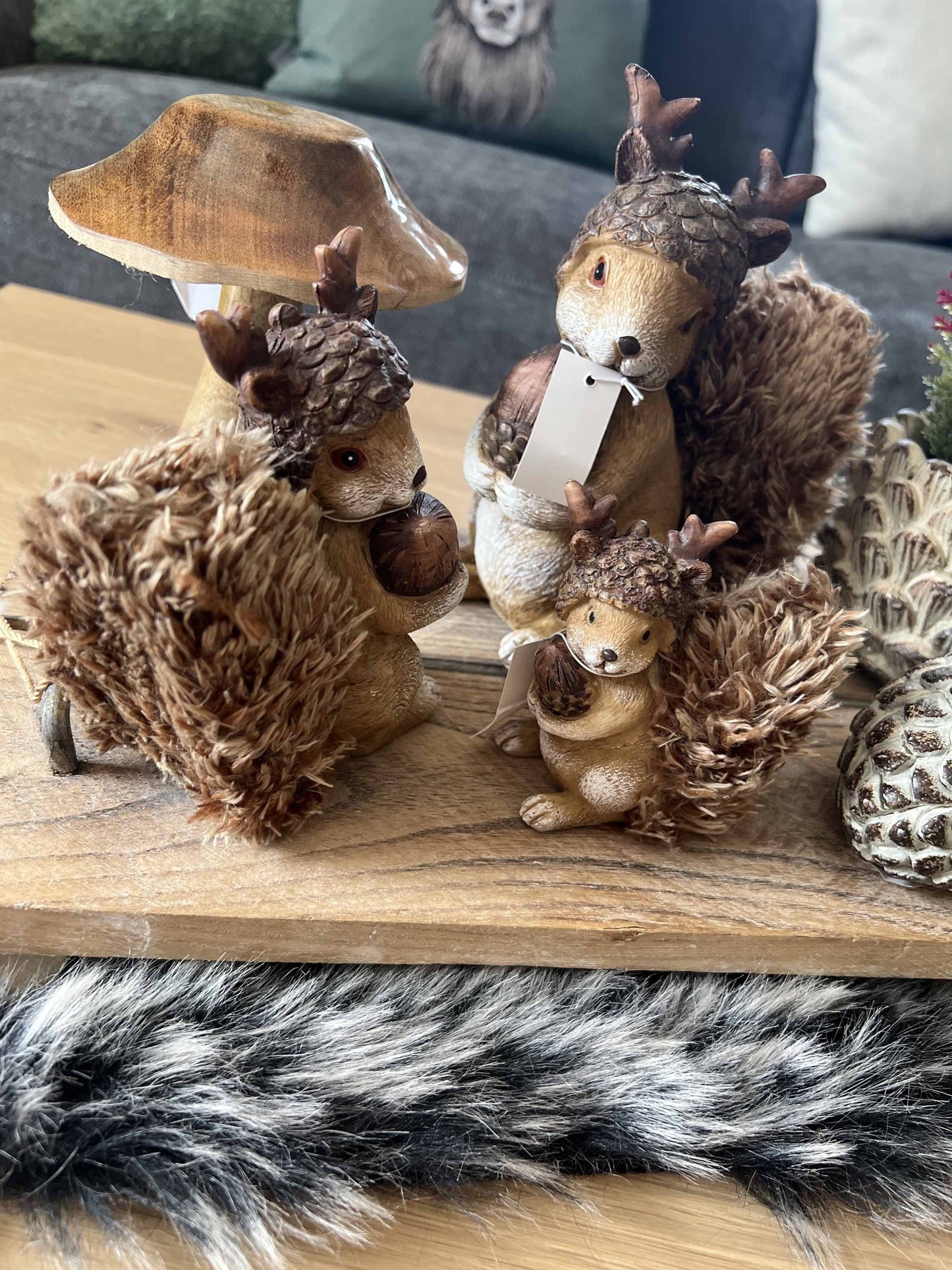 Pilzfigur aus Holz Braun