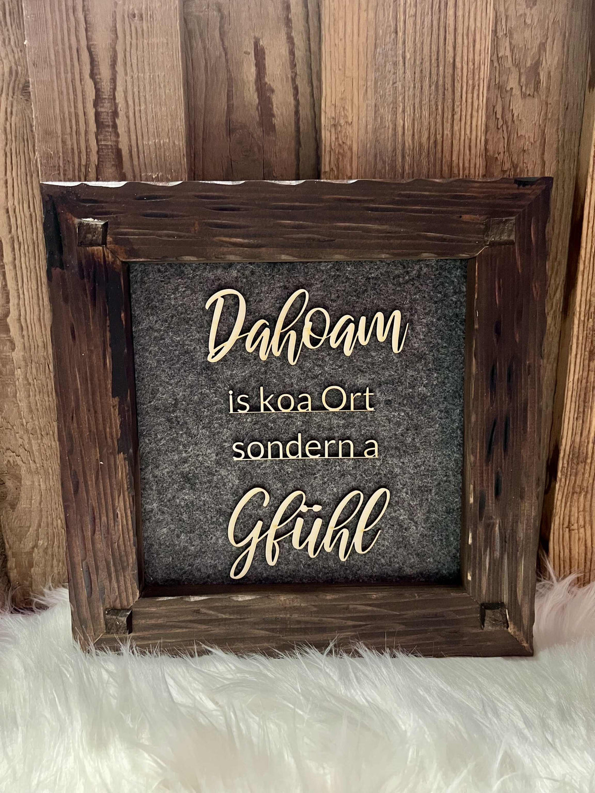 Holzrahmen 30*30cm "Dahoam"