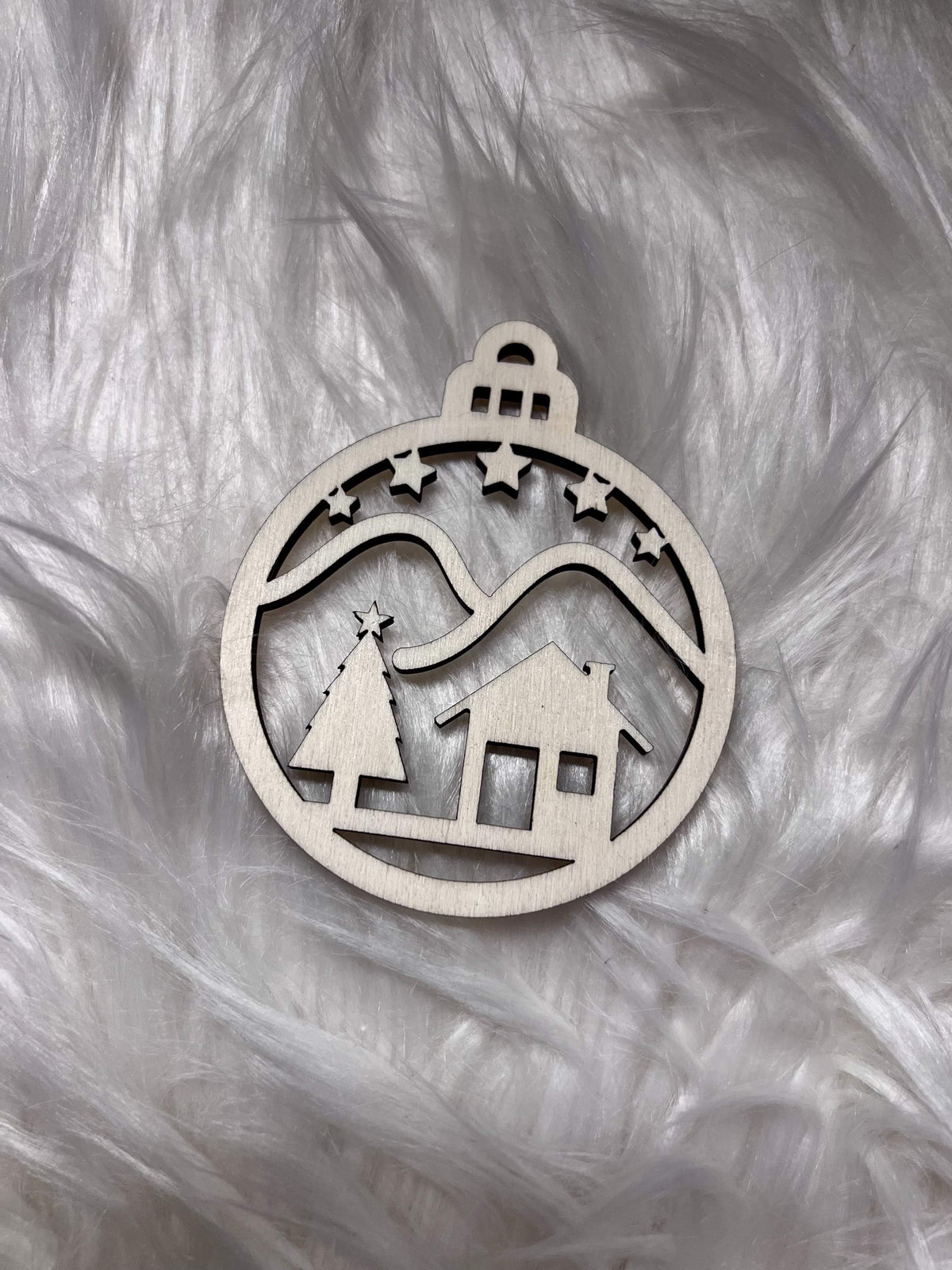 Weihnachtsanhänger "Haus mit Baum"