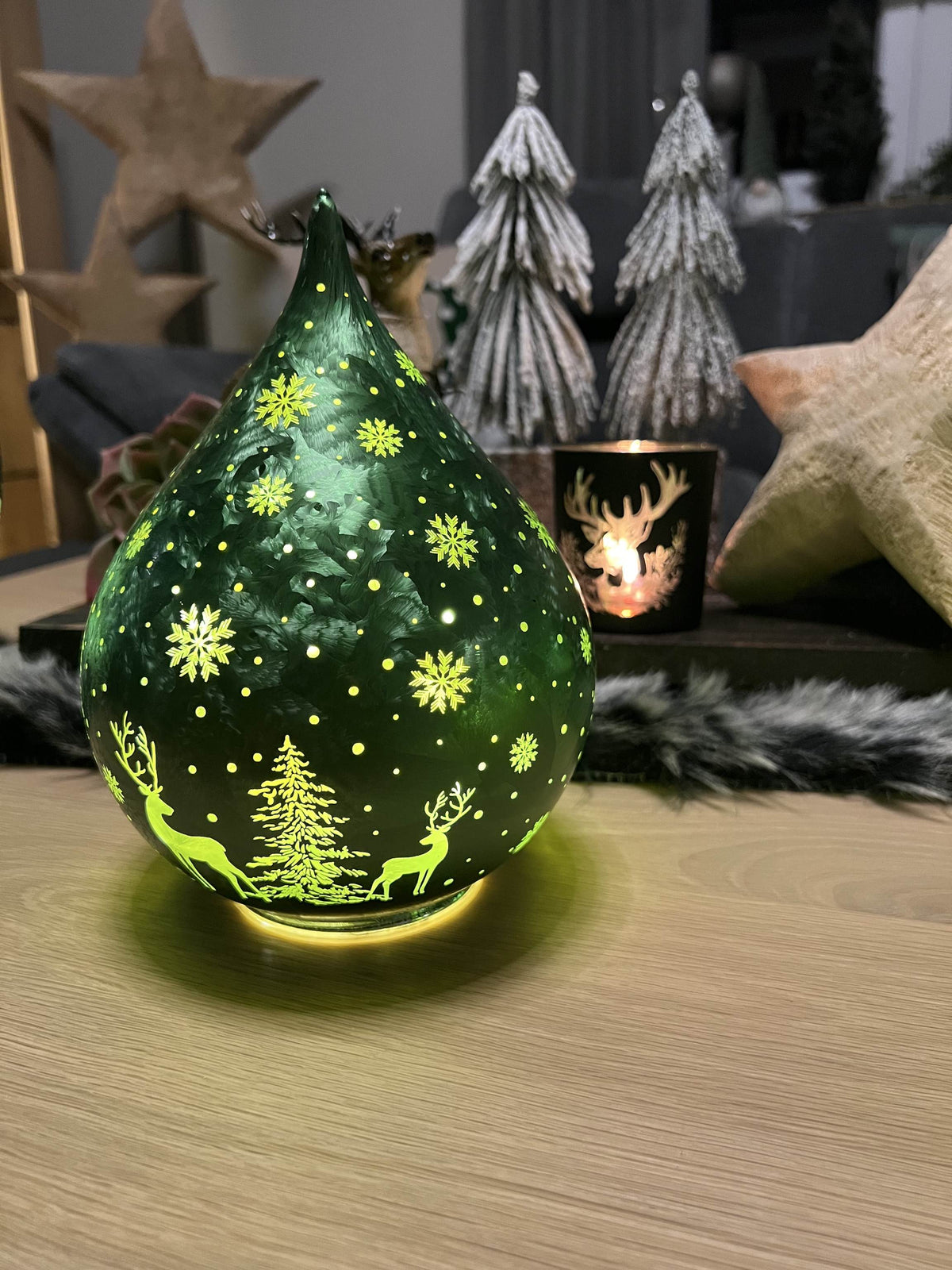 LED Dekotropfen in Frosty Grün