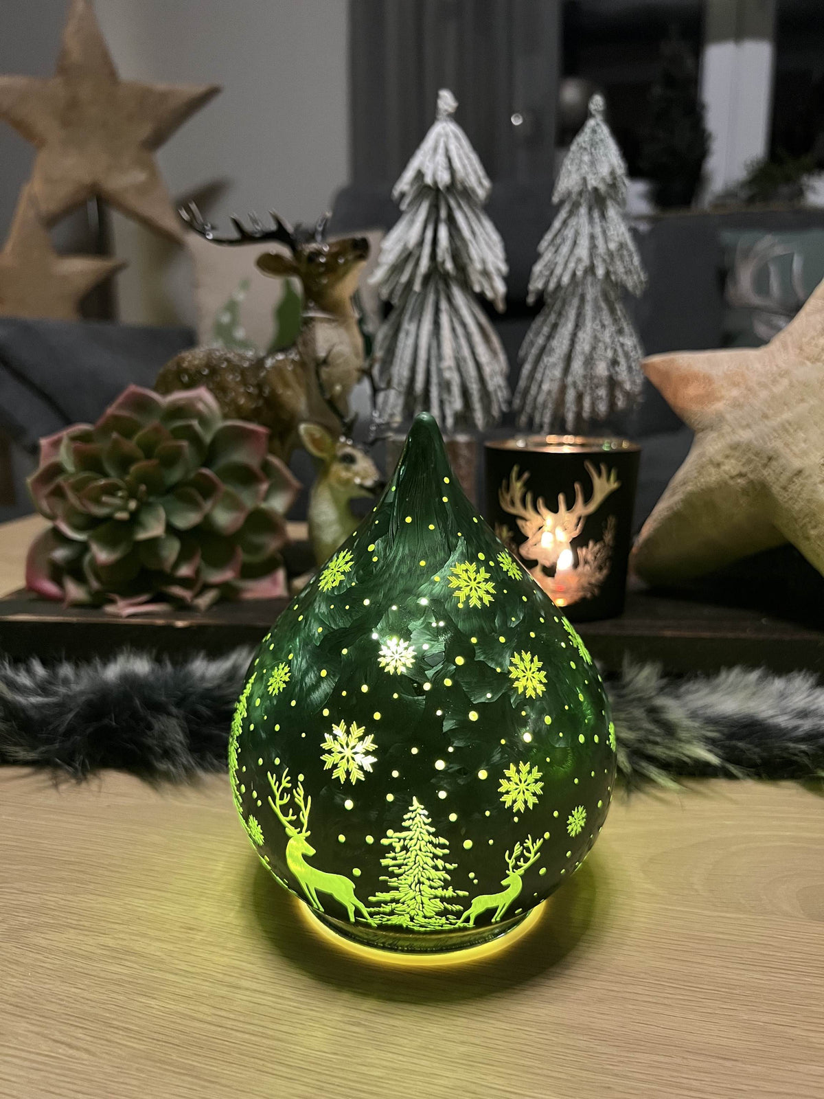 LED Dekotropfen in Frosty Grün