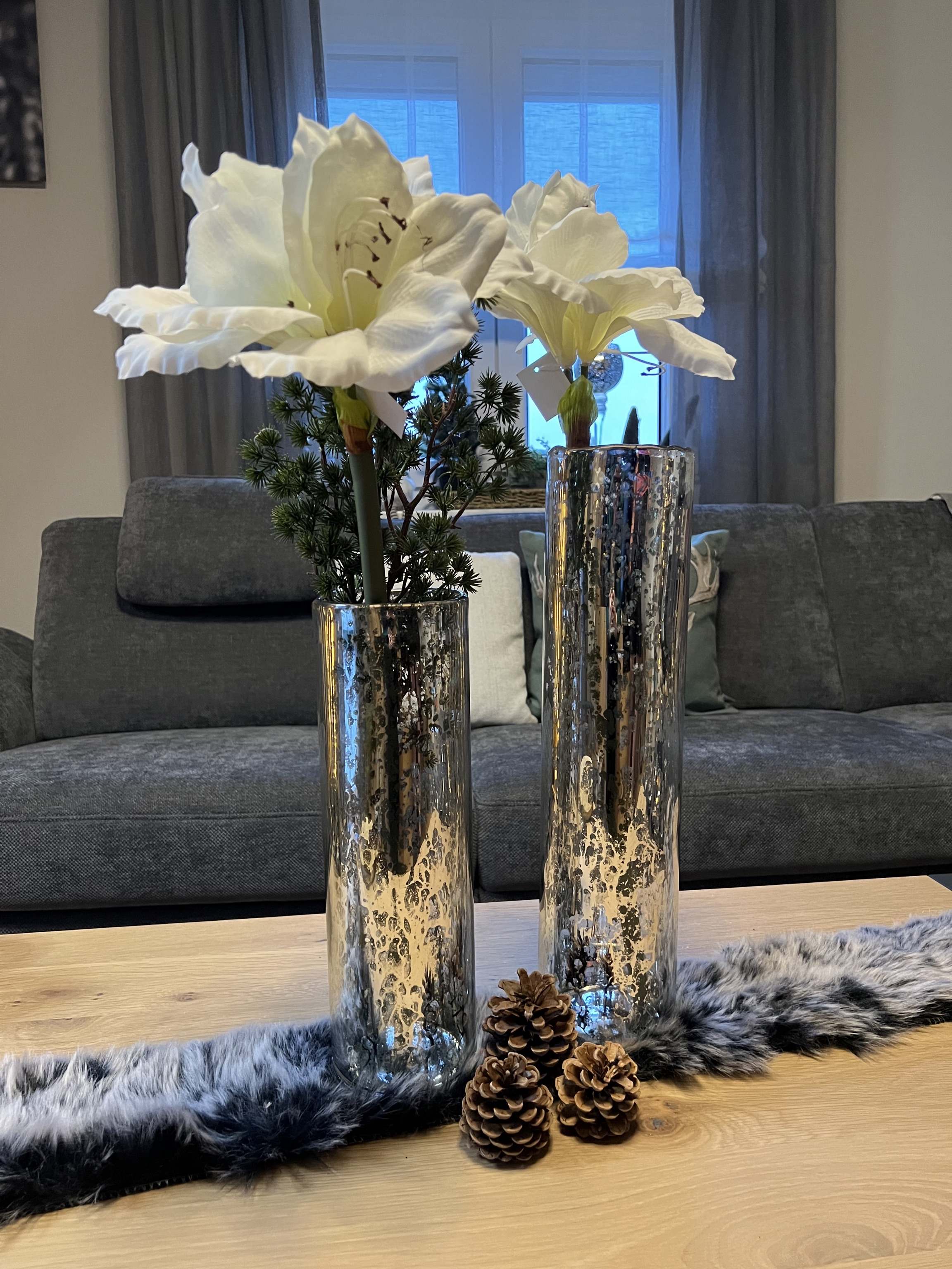 Zylindervase aus Glas mit Boden