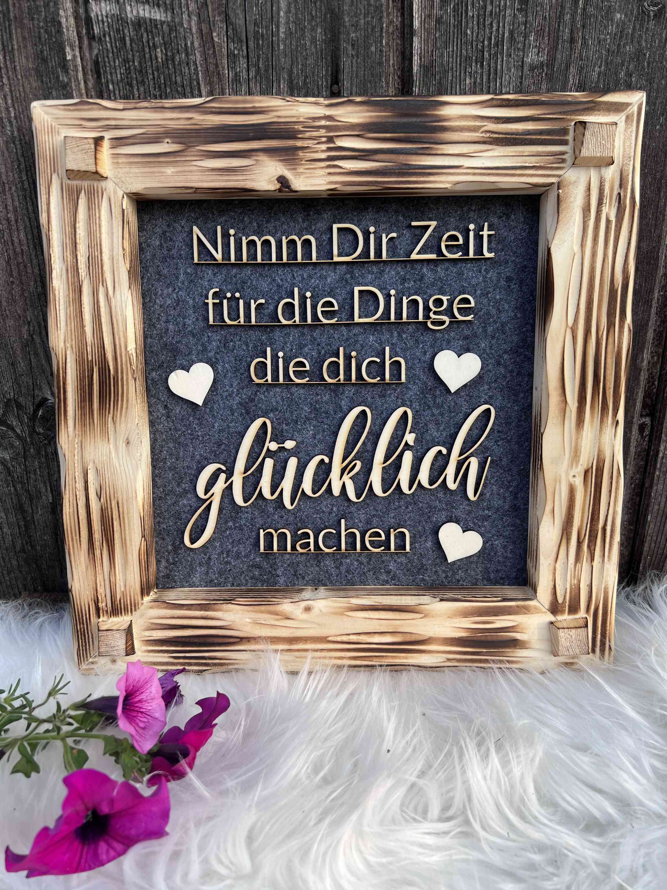 Holzrahmen 30*30cm "Nimm Dir Zeit"