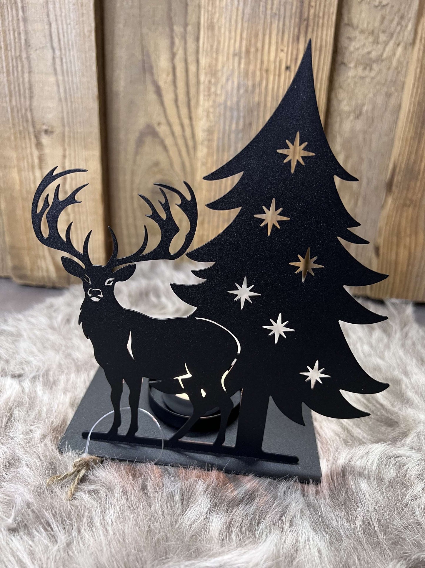 Teelichthalter aus Metall schwarz