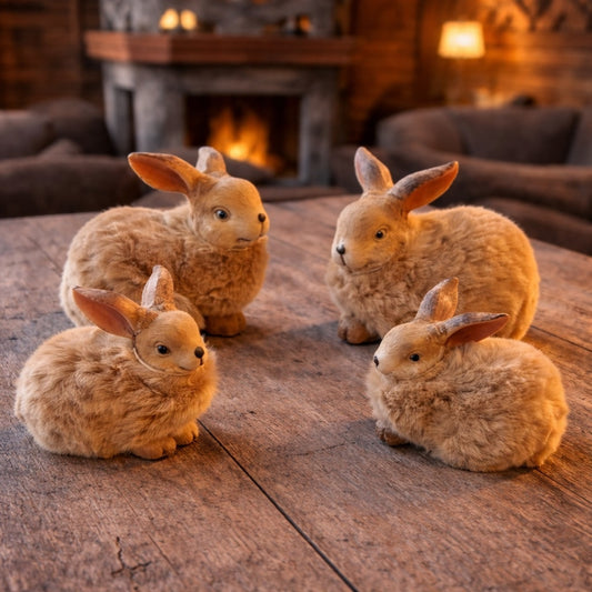 Hasenfigur beige melliert