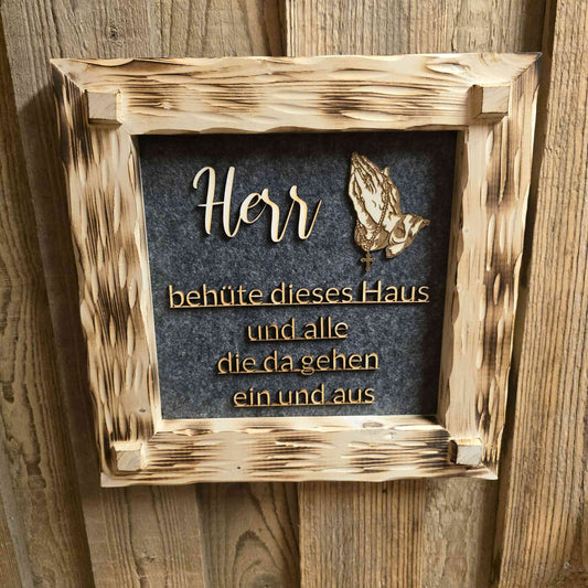 Holzrahmen 30*30cm "Haussegen"