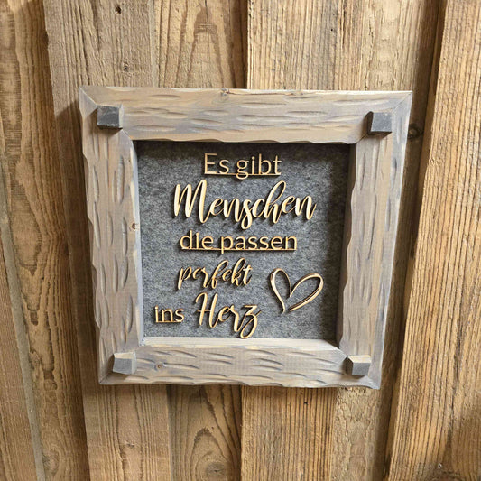 Holzrahmen 30*30cm "Es gibt Menschen"