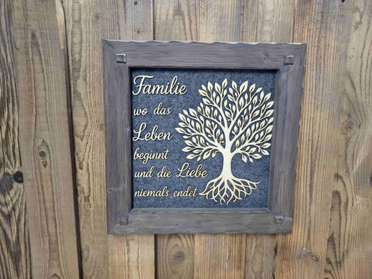 Holzrahmen 35*35cm "Familie"