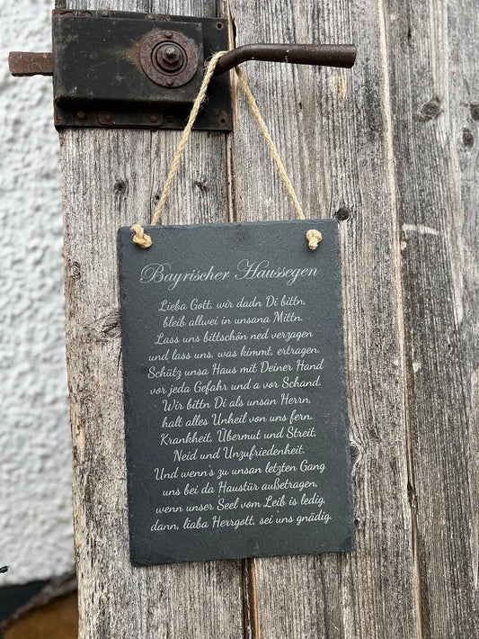Schiefertafel "Bayrischer Haussegen" 20cm*30cm