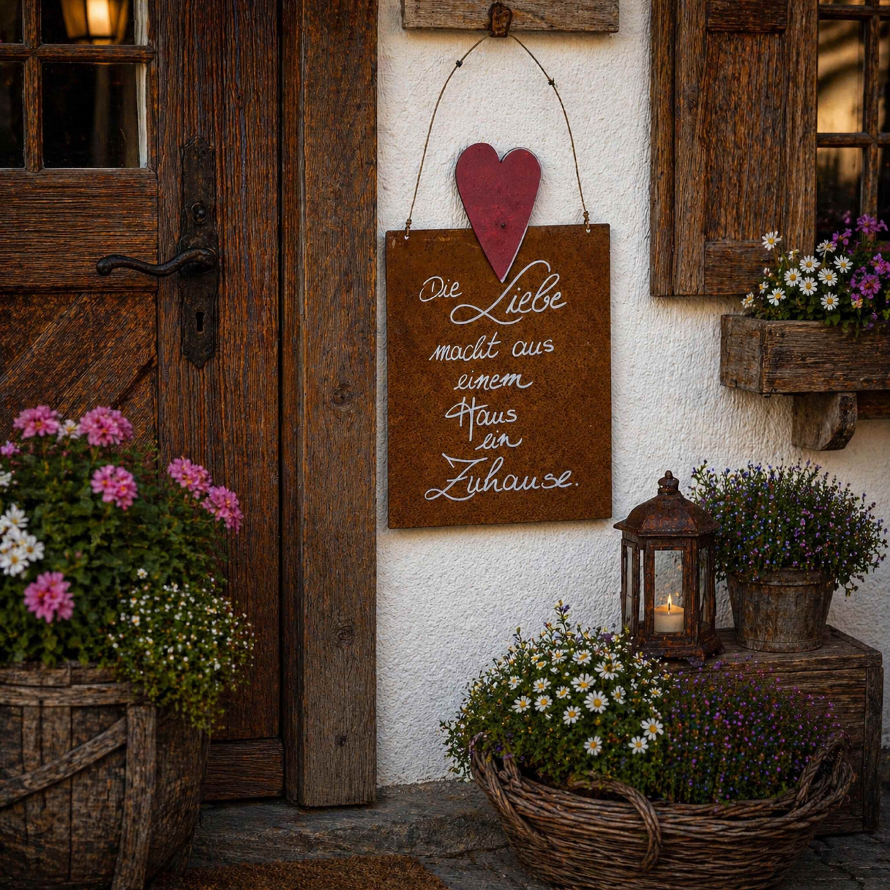 Rosttafel Hochformat "Die Liebe macht aus einem Haus ein Zuhause"