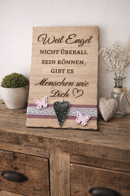 Eichenbrett mit Muttertagsspruch graviert