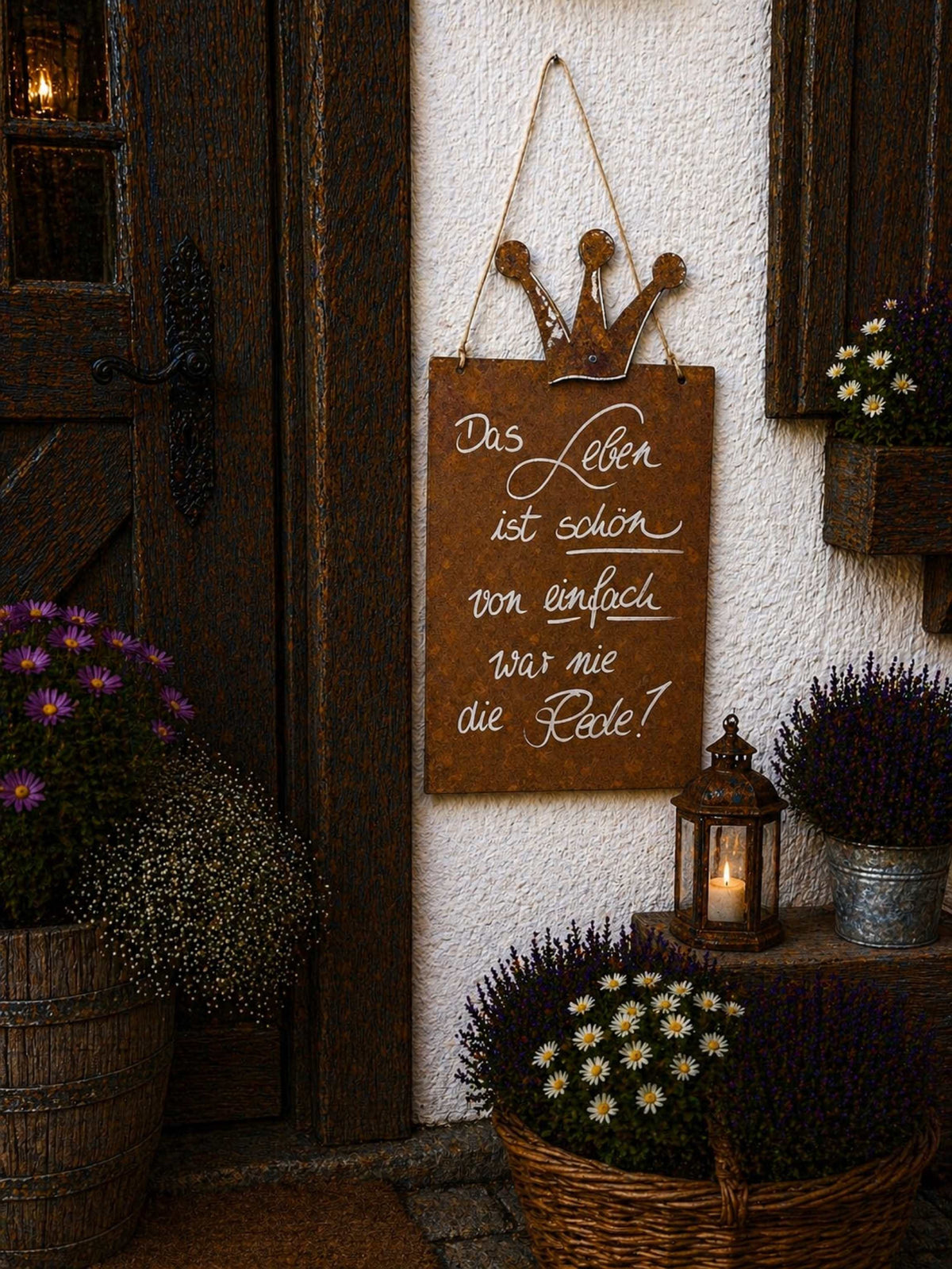 Rosttafel Hochformat "Das Leben ist schön"