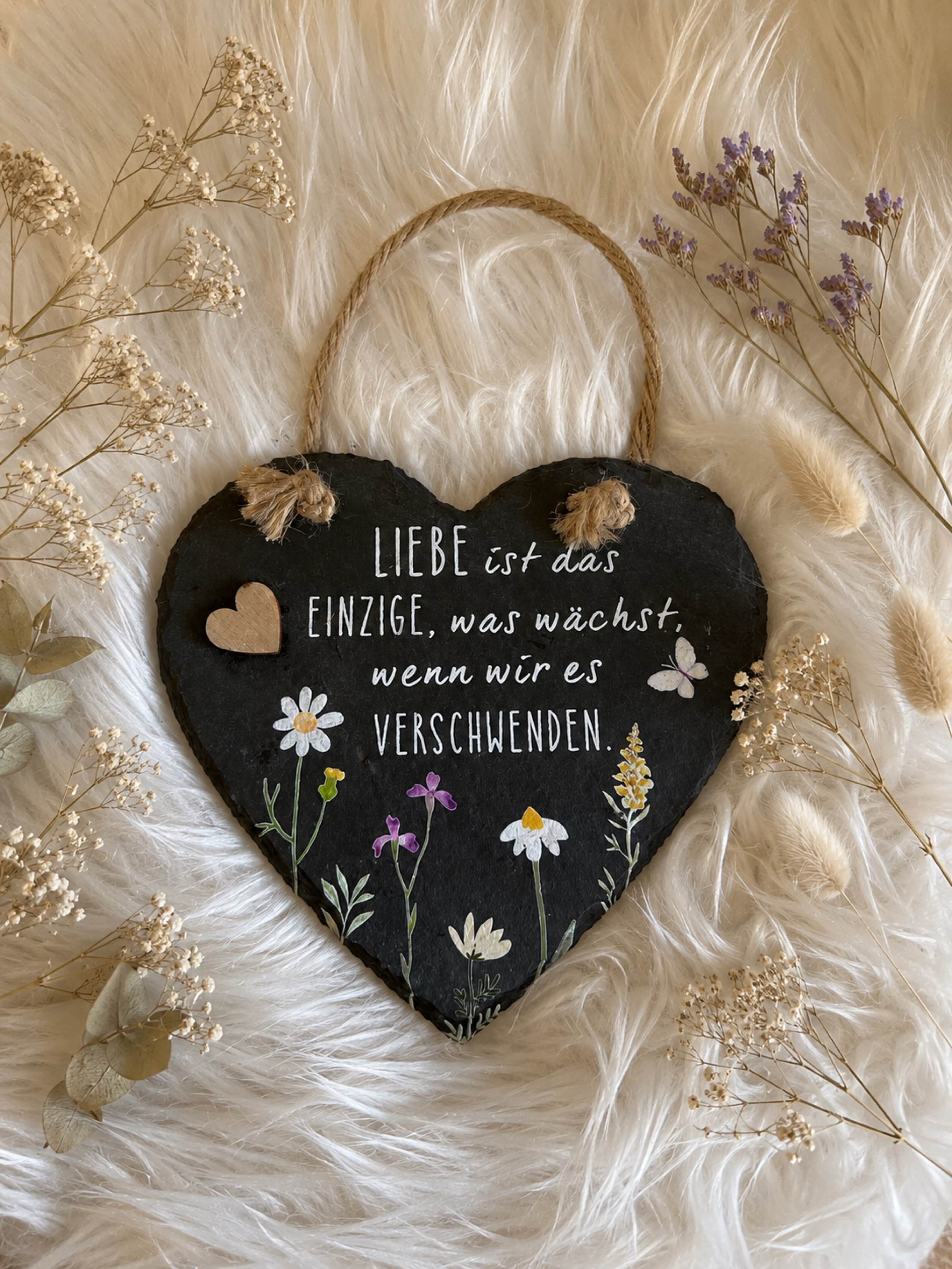 Schieferherz „Liebe ist das einzige was wächst“