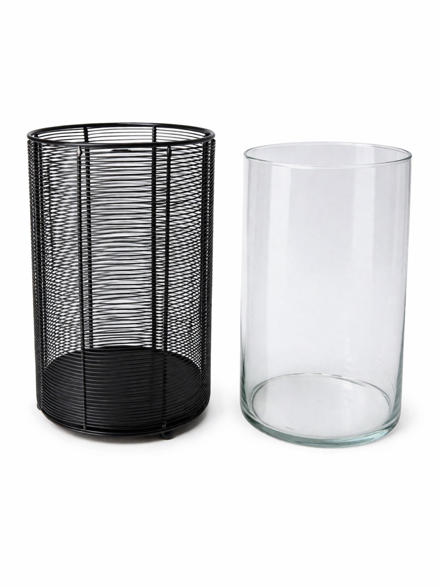 WMG Metallwindlicht mit Glaseinsatz schwarz