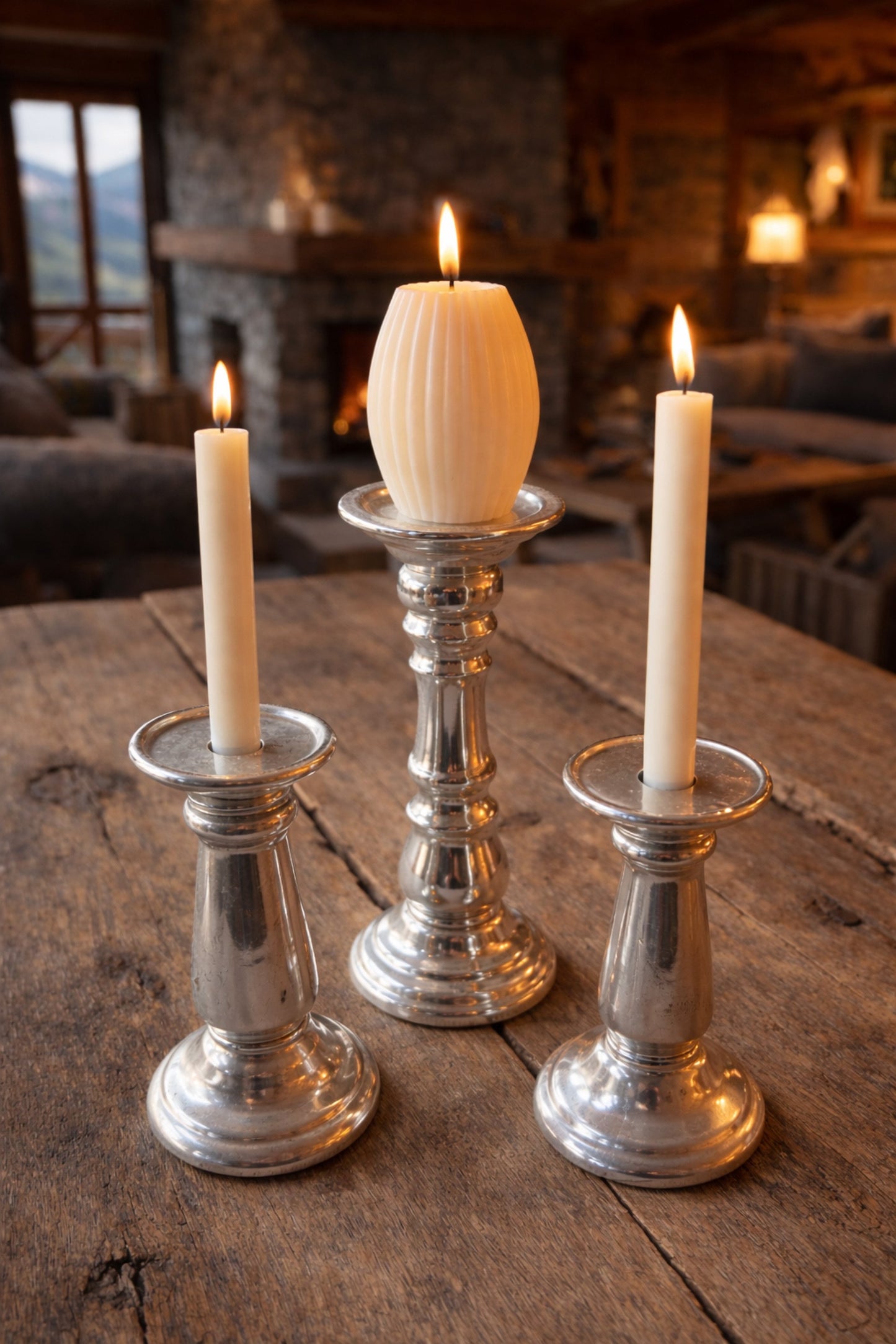 Kerzenhalter Silberoptik