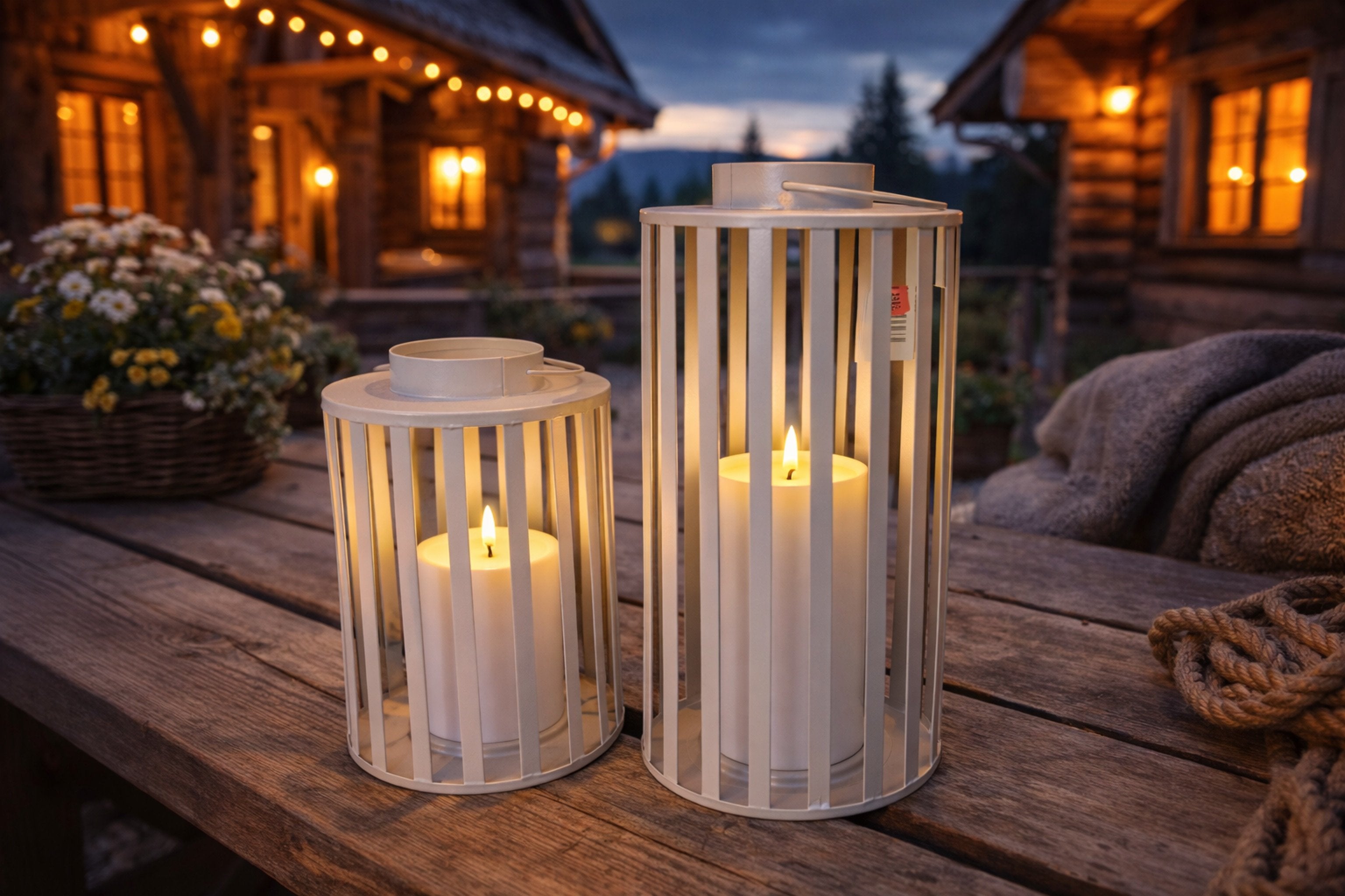Sparset LED Laternen Outdoor Beige