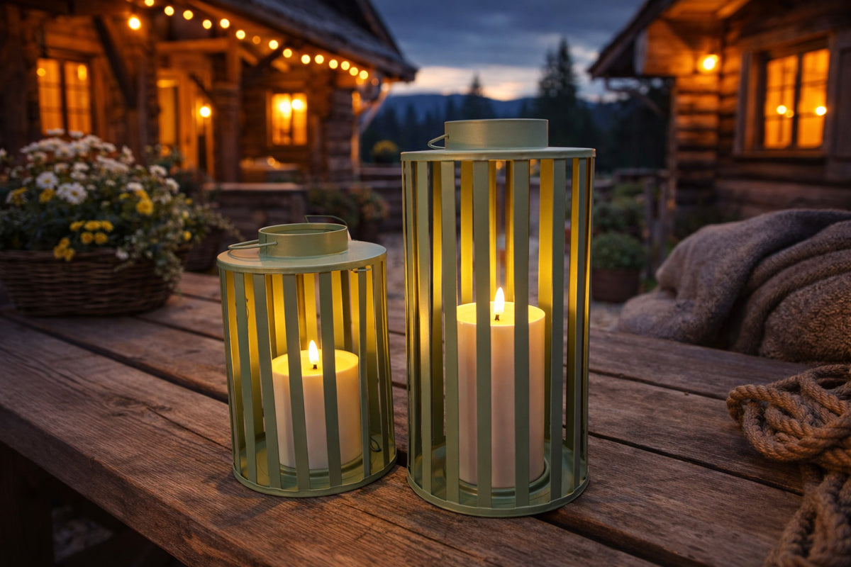 Sparset LED Laternen Outdoor Salbeigrün
