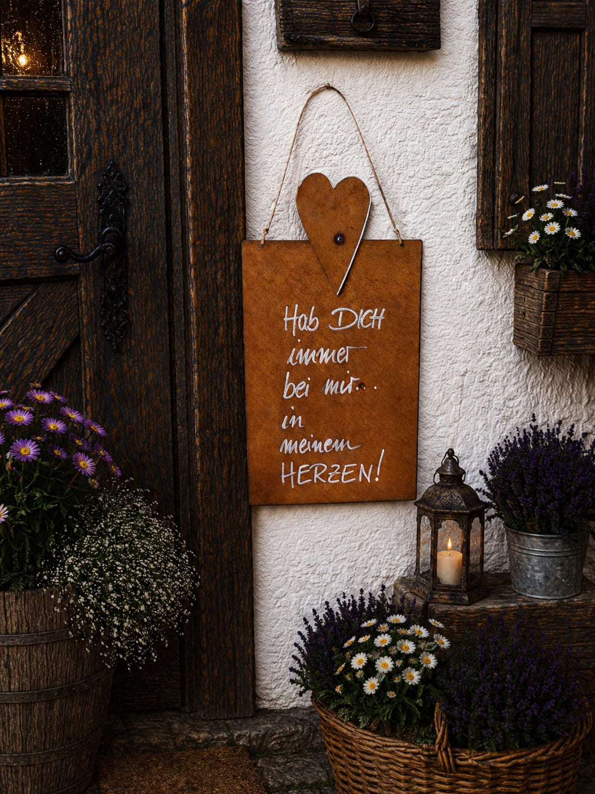 Rosttafel Hochformat "Hab dich immer in meinem Herzen"