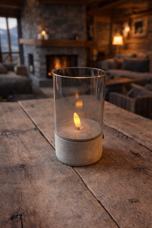 Windlicht mit LED Kerze