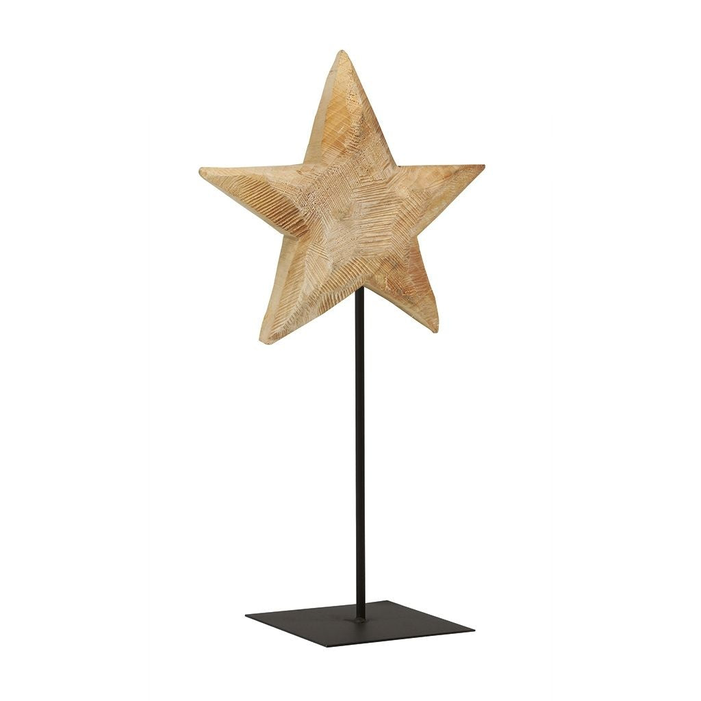 Holzstern massiv auf Metallständer