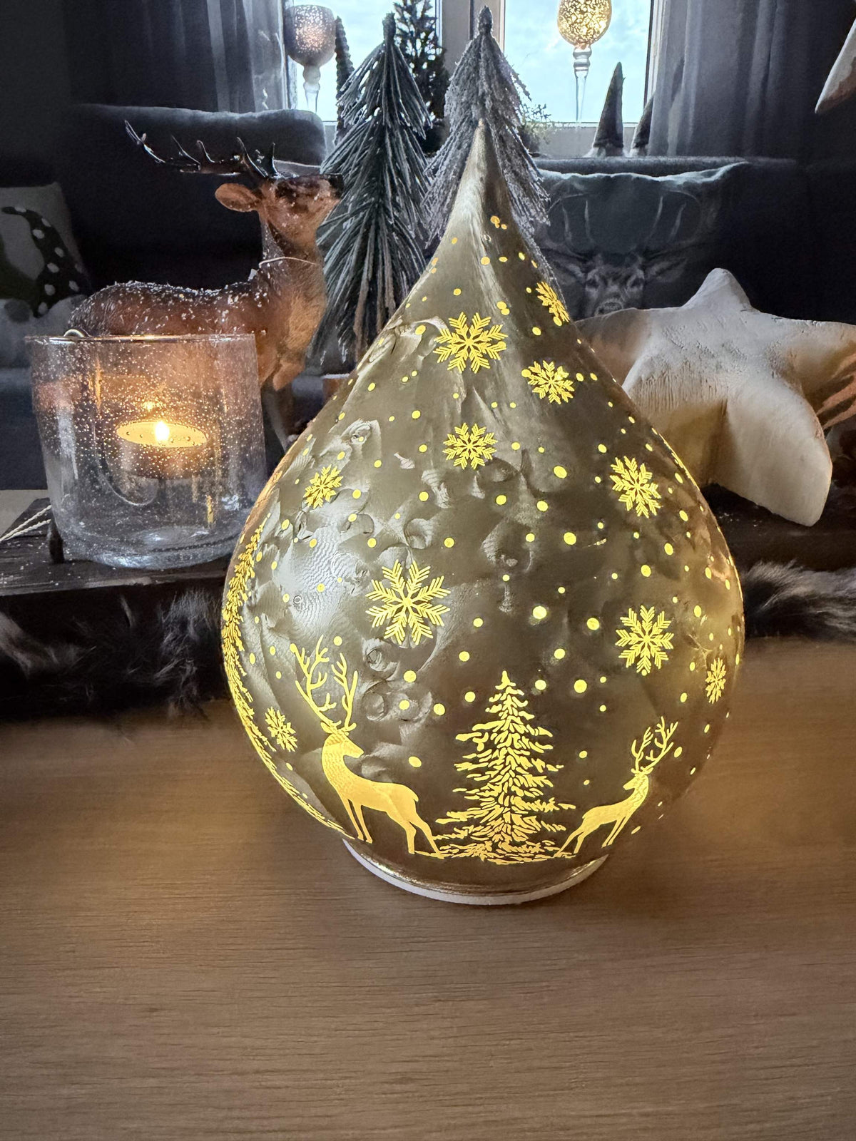 LED Dekotropfen in Frosty Gold