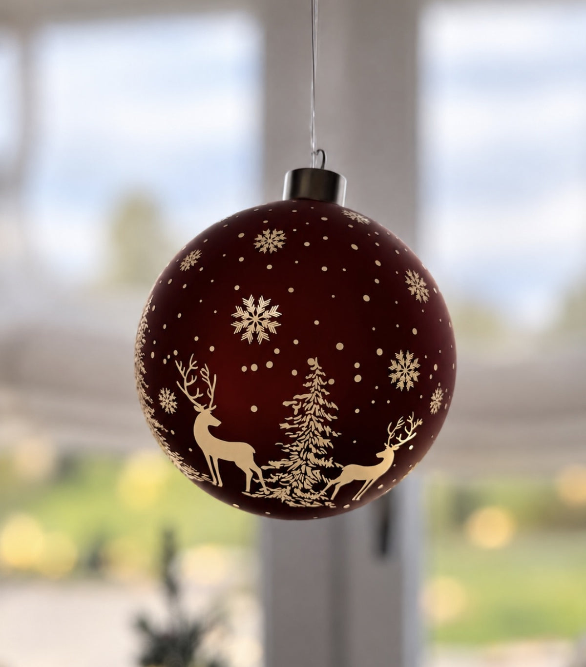 LED Hängekugel in Winterrot