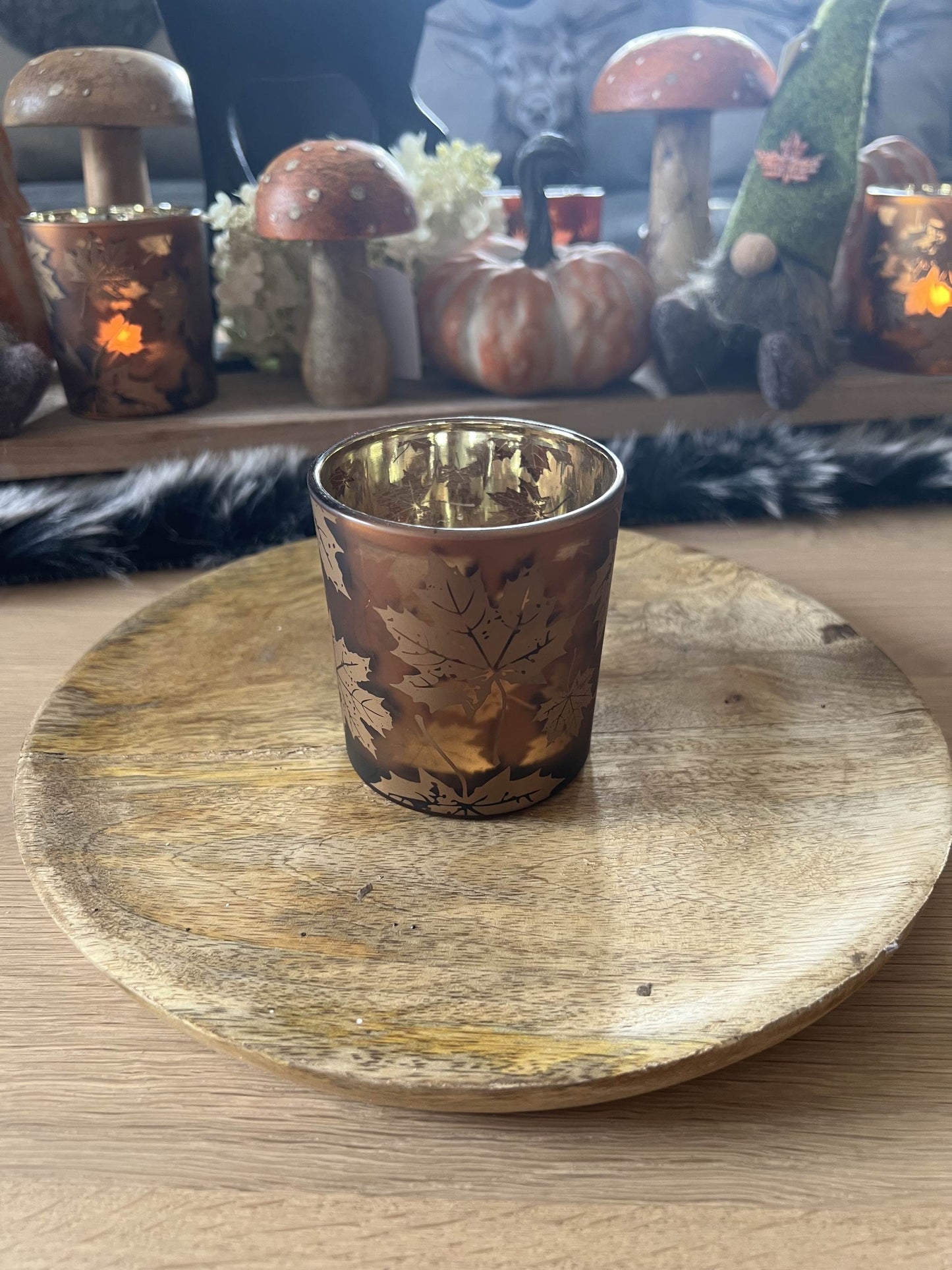 Windlicht mit Herbstmotiv