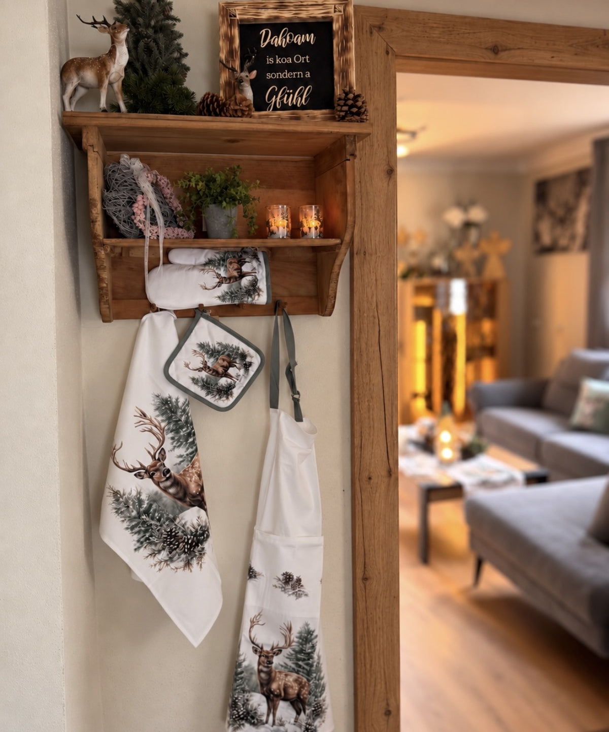 Geschirrtuch mit Hirschmotiv