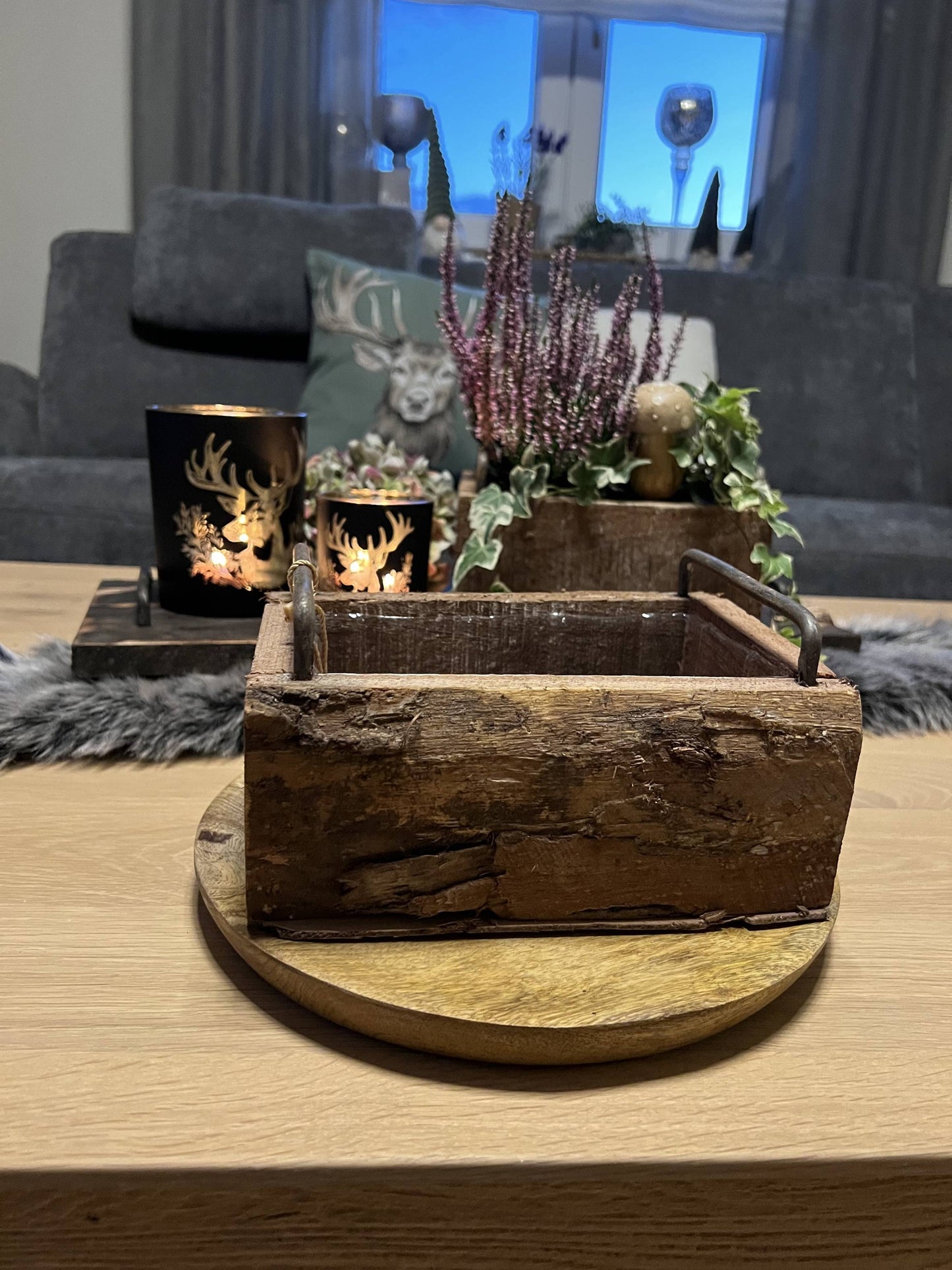 Holzkiste "Bloom" mit Metallgriffen