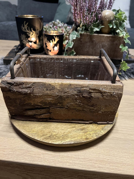 Holzkiste "Bloom" mit Metallgriffen
