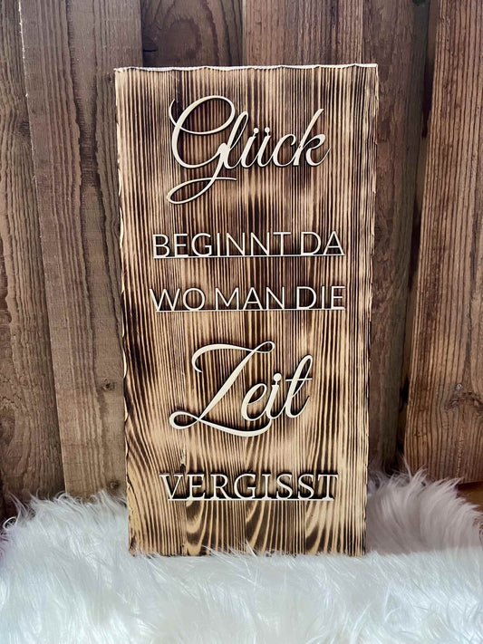Geflammtes Brett "Glück"