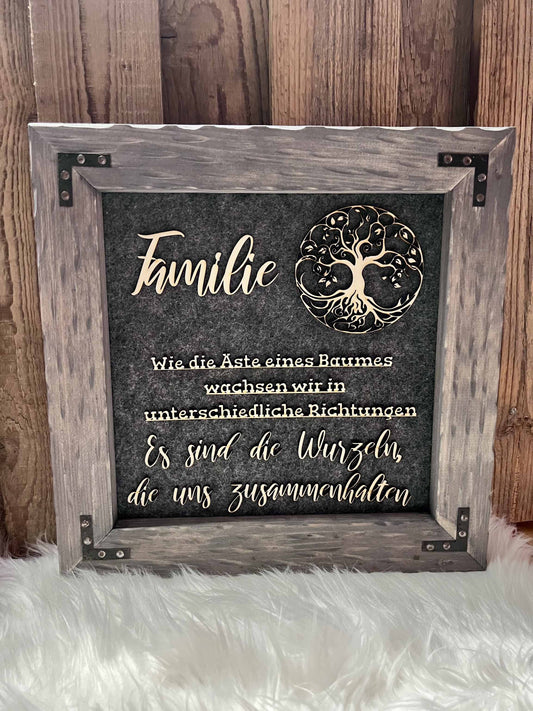 Holzrahmen 35*35cm "Familie"