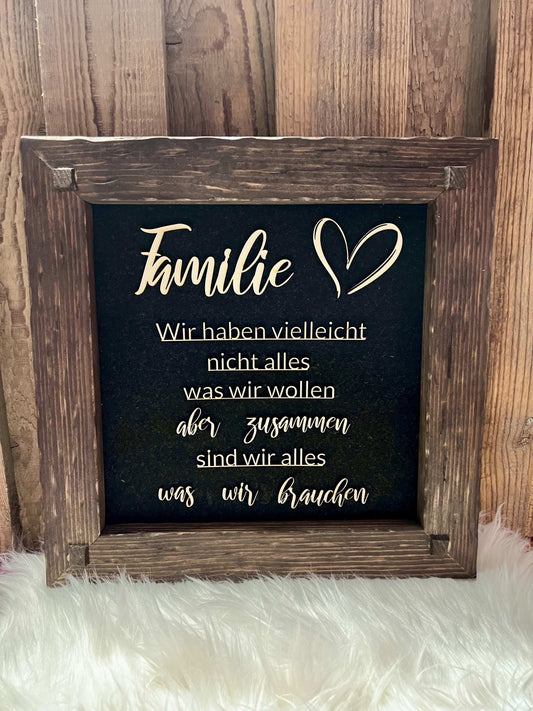 Holzrahmen 35*35cm "Familie"