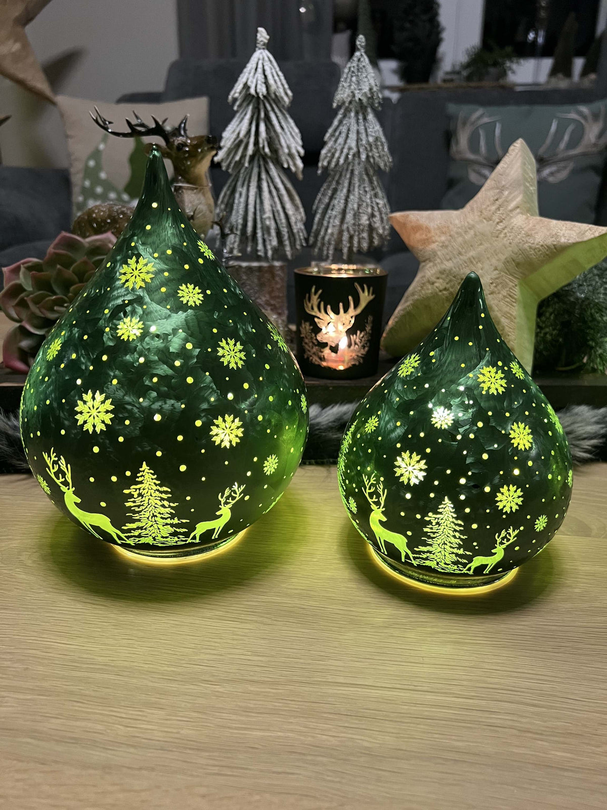 LED Dekotropfen in Frosty Grün