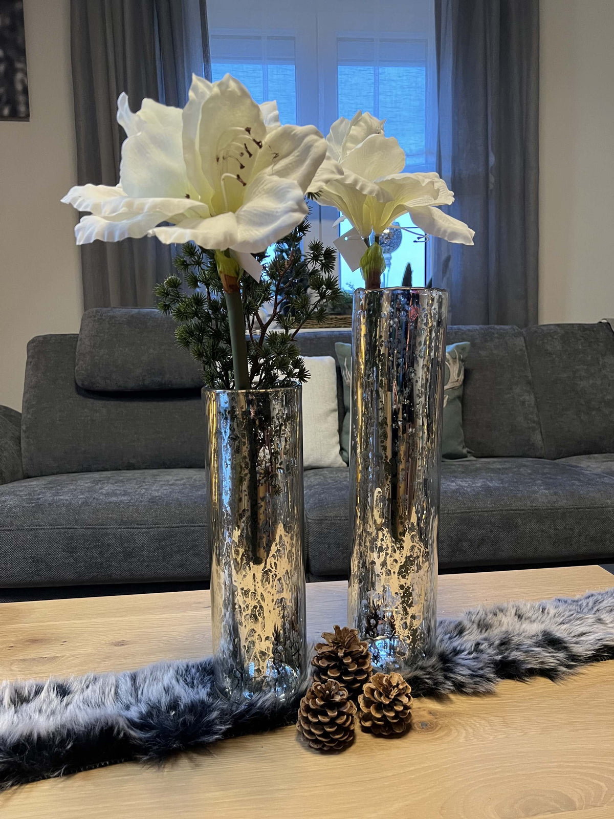 Zylindervase aus Glas mit Boden