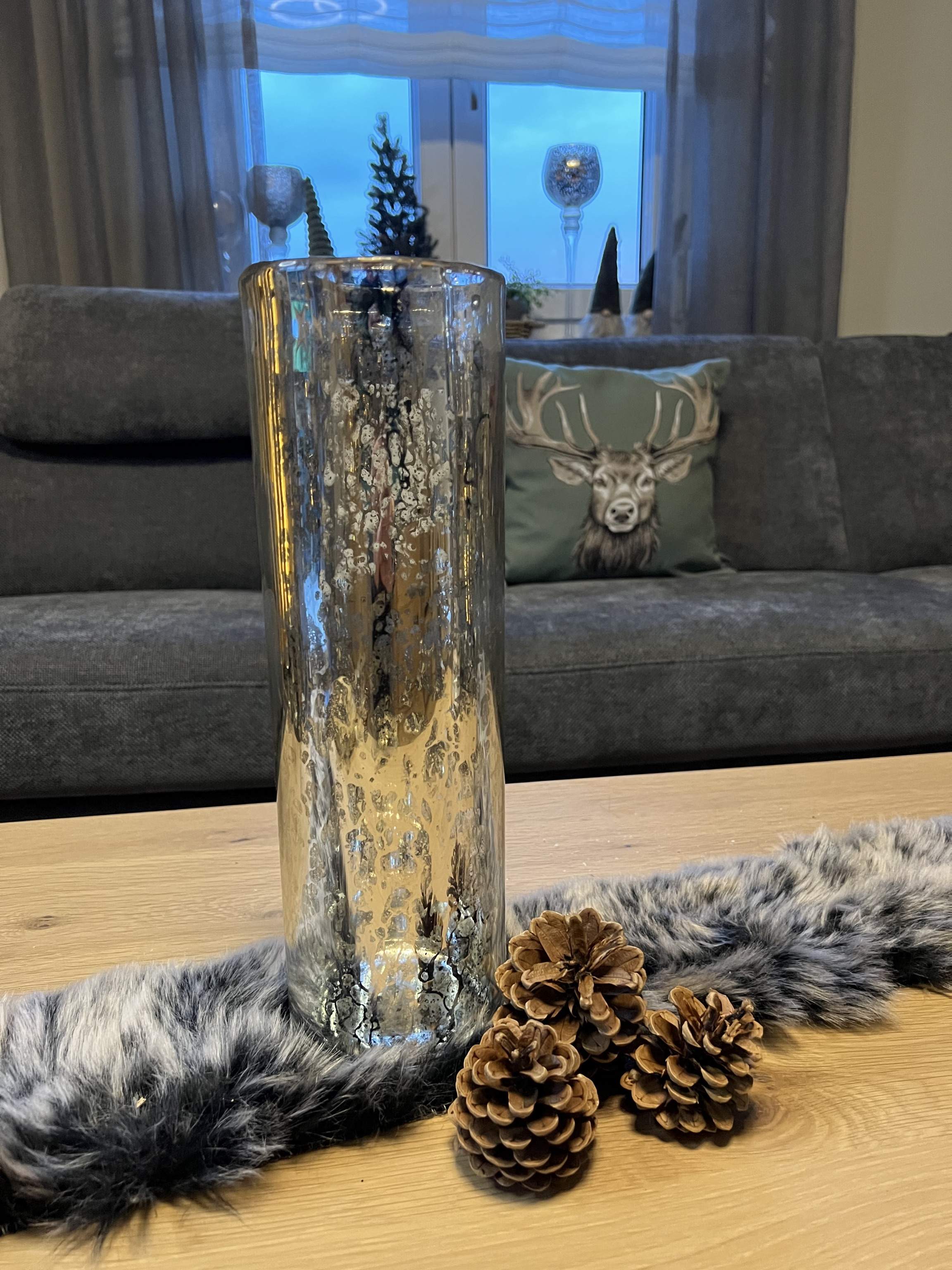 Zylindervase aus Glas mit Boden