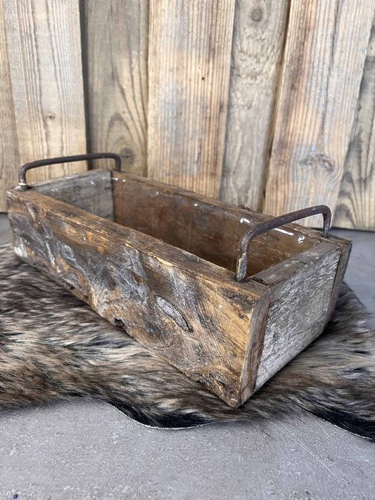 Holzkiste Ziegelform mit Metallgriffen