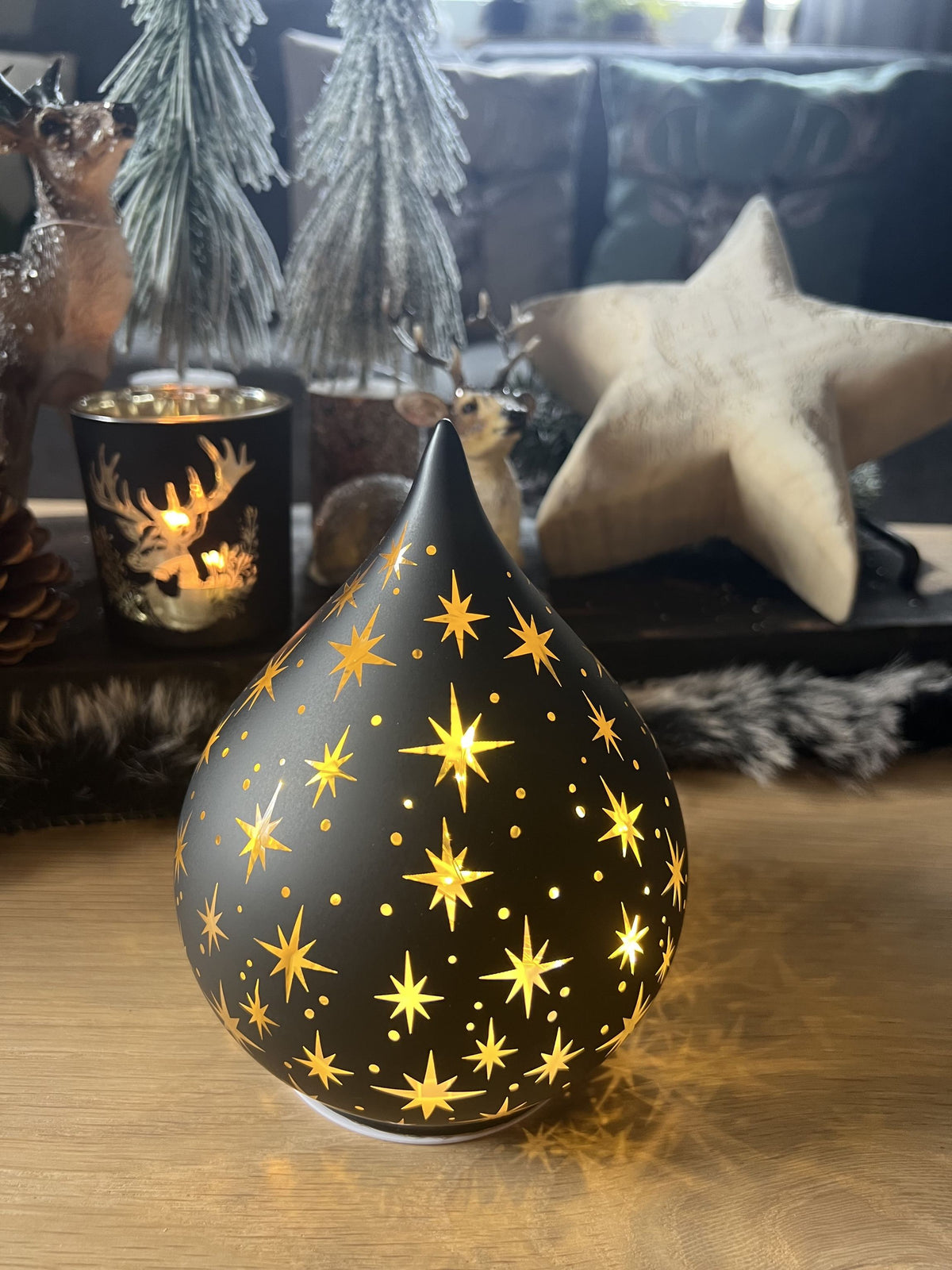 LED Dekotropfen in Schwarz