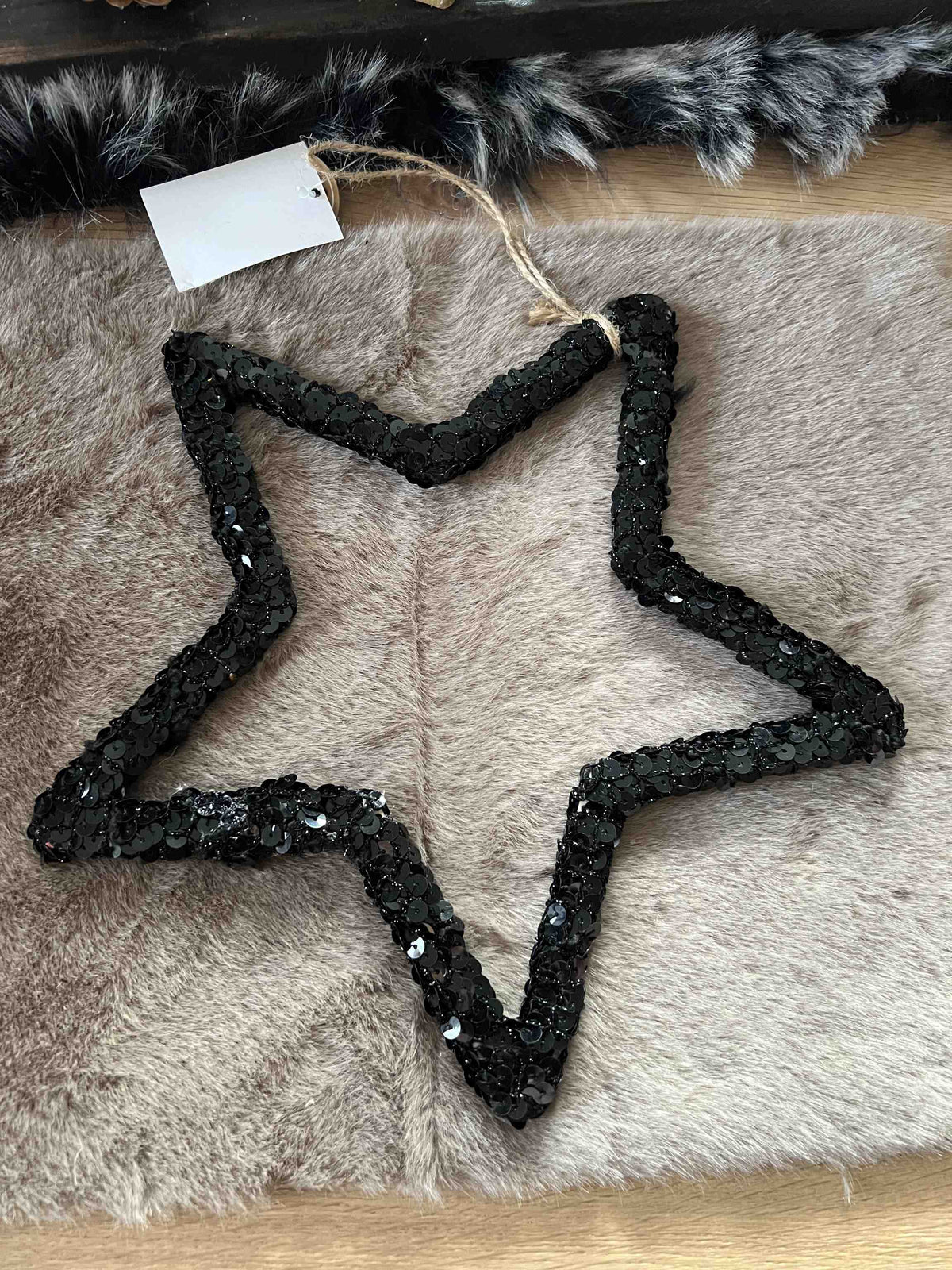 Sternanhänger schwarz glitzernd