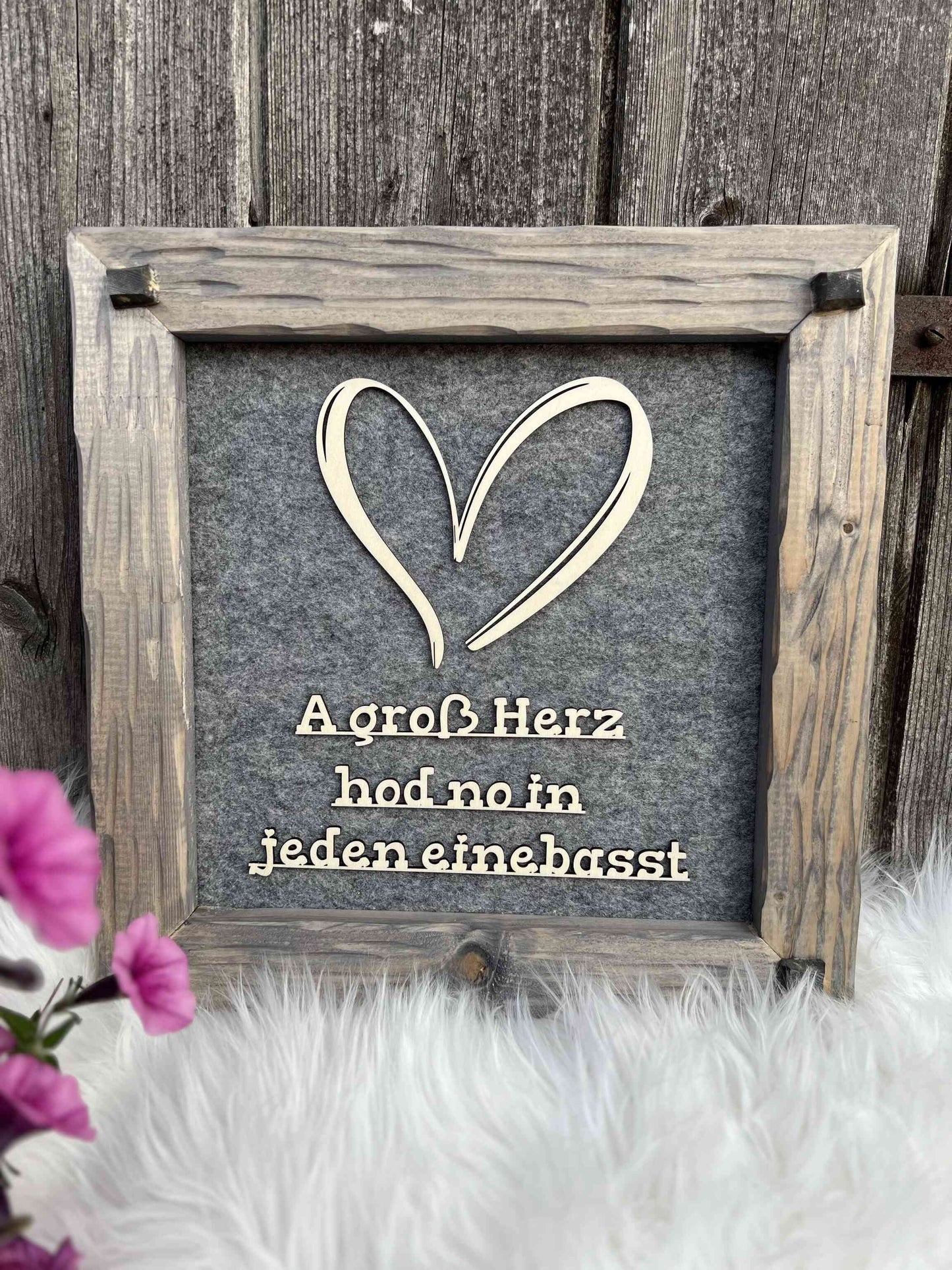 Holzrahmen 35*35cm "A groß Herz "