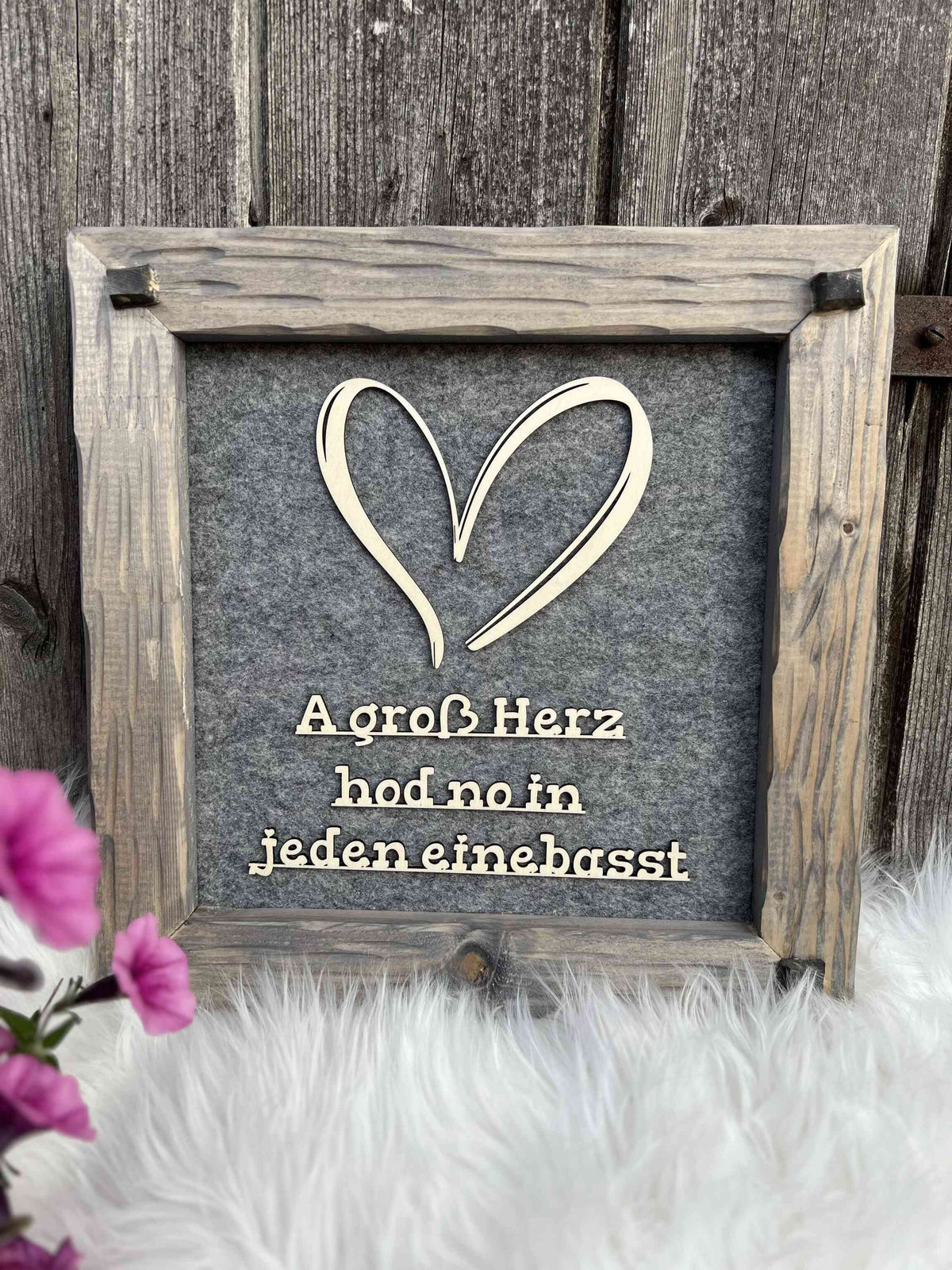 Holzrahmen 35*35cm "A groß Herz "