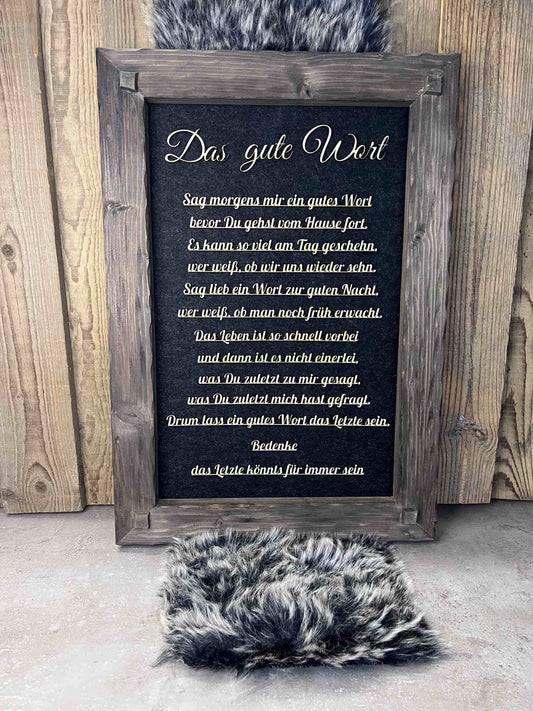 Holzrahmen  "Das gute Wort"
