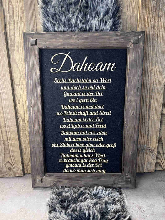 Holzrahmen  "Dahoam"