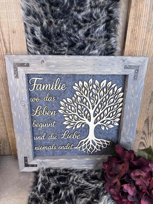 Holzrahmen 35*35cm "Familie"