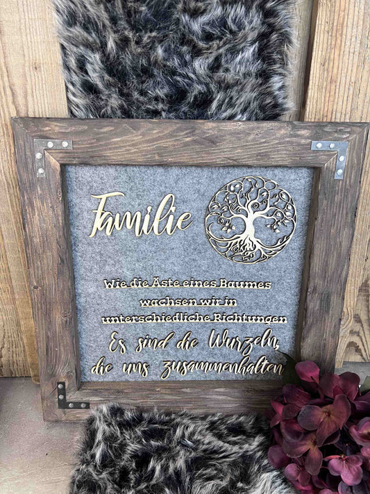 Holzrahmen 35*35cm "Familie"