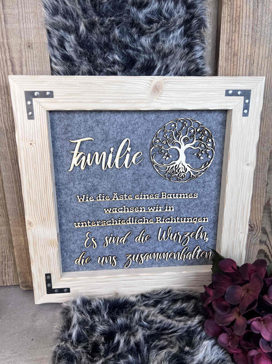 Holzrahmen 35*35cm "Familie"