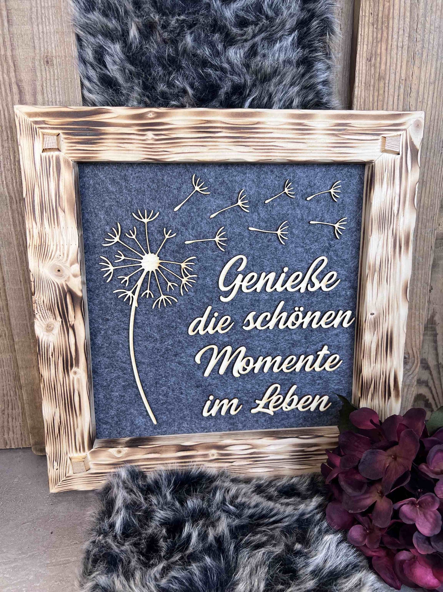 Holzrahmen 35*35cm "Genieße die schönen Momente"